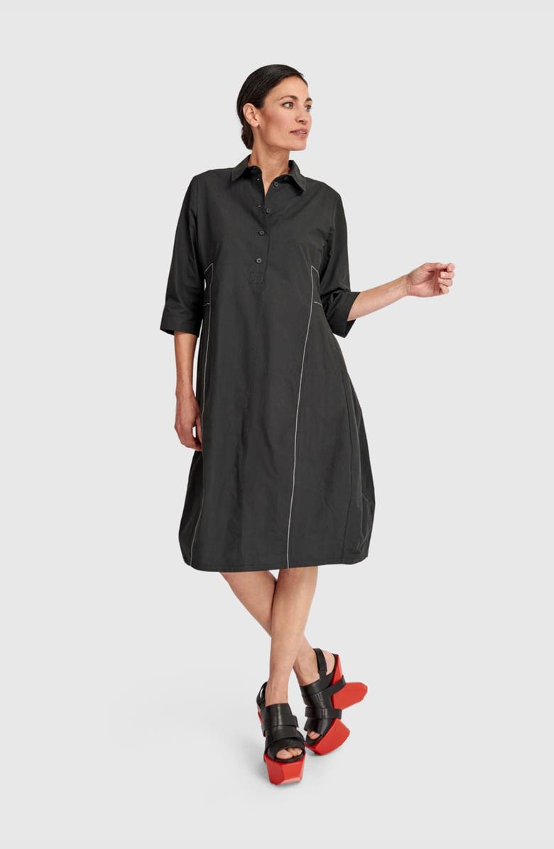 Alembika The Edit Cotton Shirtdress, Main, color, Black