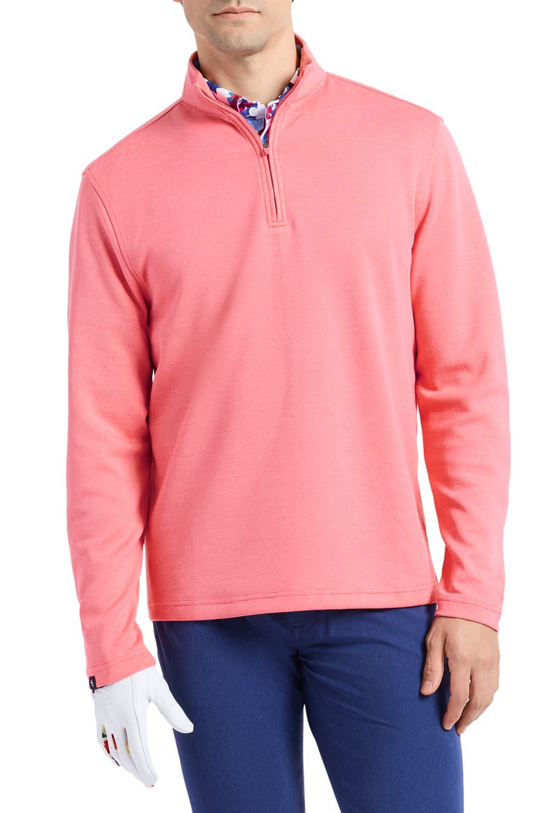 Troland Quarter Zip Pullover, Main, color, PINK LEMONADE