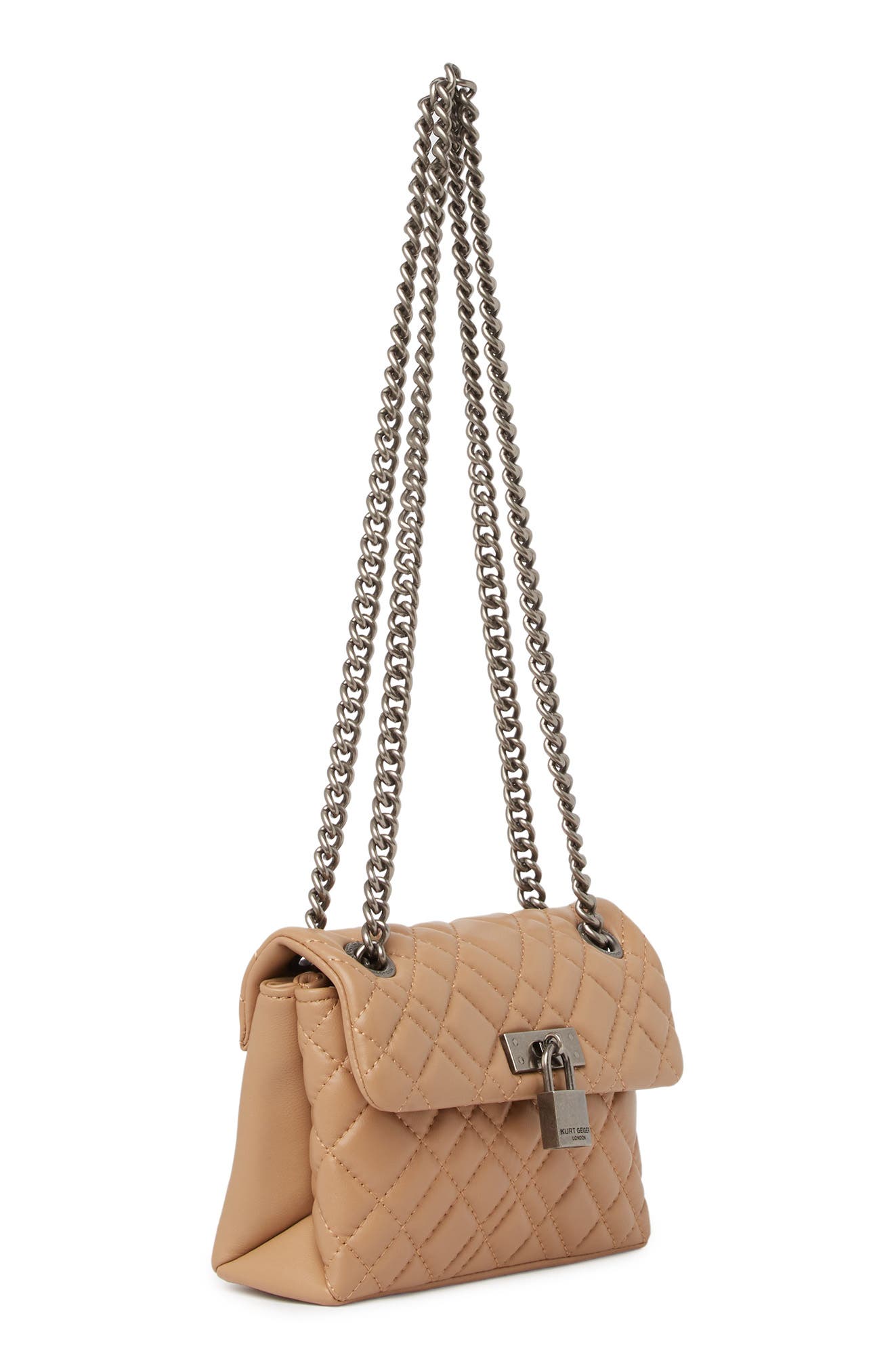 Kurt Geiger London Kurt Geiger Mini Brixton Diamond Quilted Leather Pad Lock Shoulder Bag, Alternate, color, 
