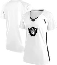 FANATICS Women's Fanatics  White Las Vegas Raiders Plus Size Glitter Lace-Up V- Neck T-Shirt