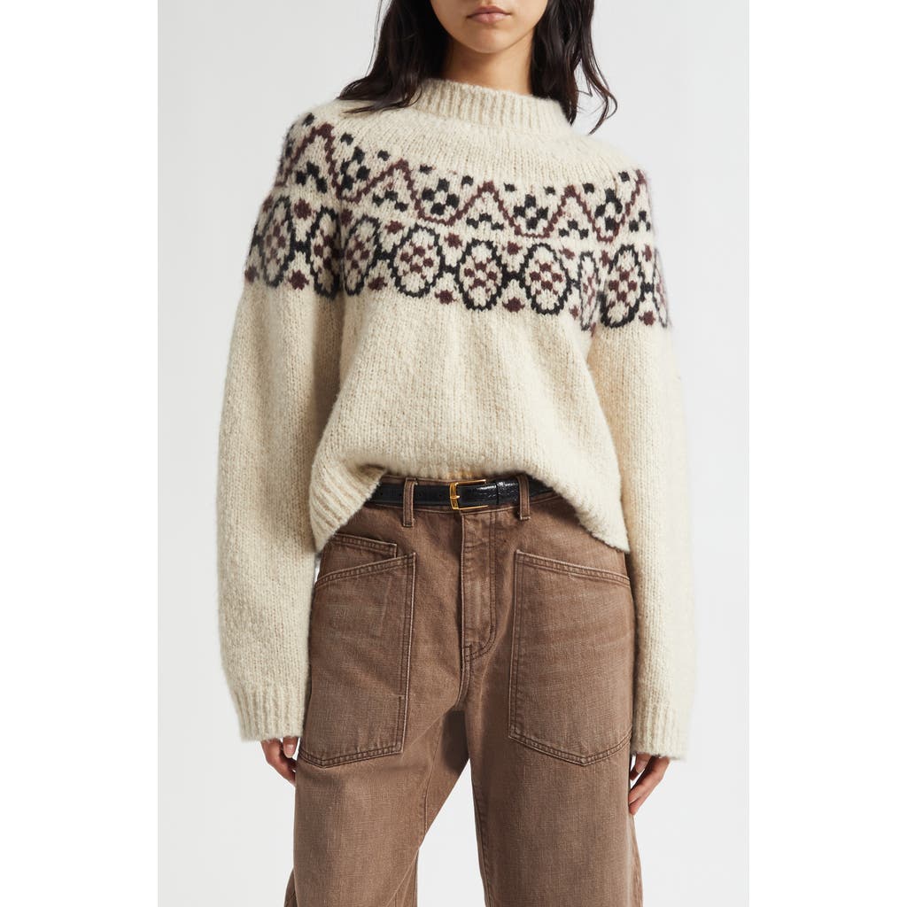 Nili Lotan Chrissy Fair Isle Cashmere & Silk Sweater In Neutral