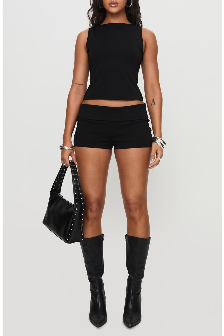 Manolo Crop Tank & Micro Shorts Set, Main, color, BLACK