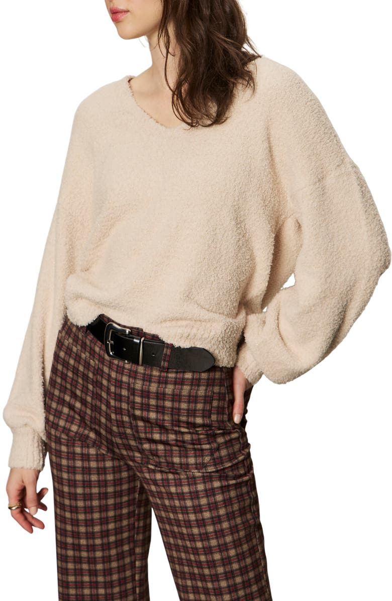 Sanctuary Teddy Shine Sweater, Alternate, color, Light Oat Beige