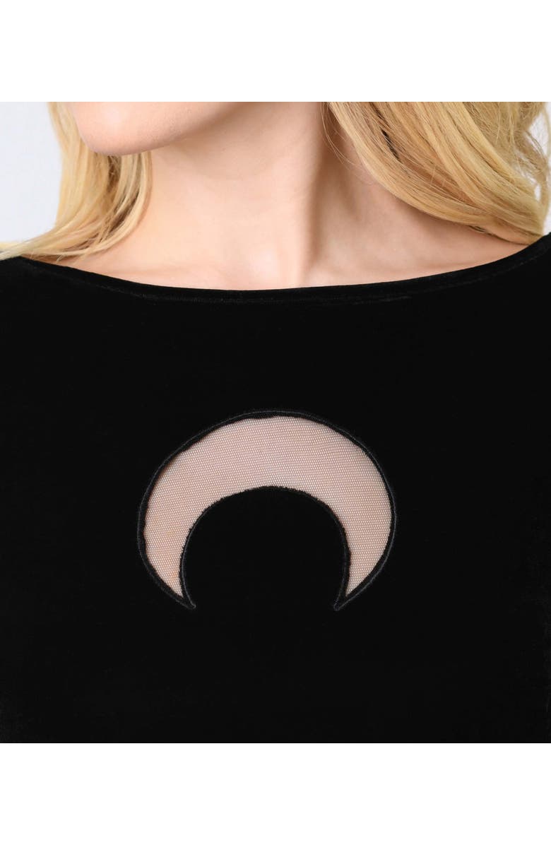 Smak Parlour Angel Sleeve Downtown Scene Mini Fit & Flare Dress, Alternate, color, Black