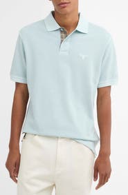 Barbour Tailored Fit Tartan Placket Cotton Piqué Polo