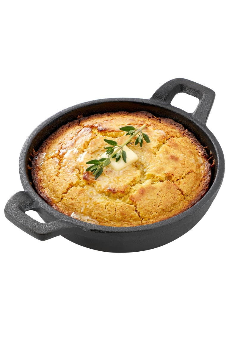 5 Inch Round Cast Iron Frying Pan for Indoor/Outdoor Use, Main, color, Black