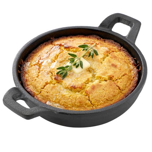 Megachef 5 Inch Round Cast Iron Frying Pan For Indoor/outdoor Use In Black