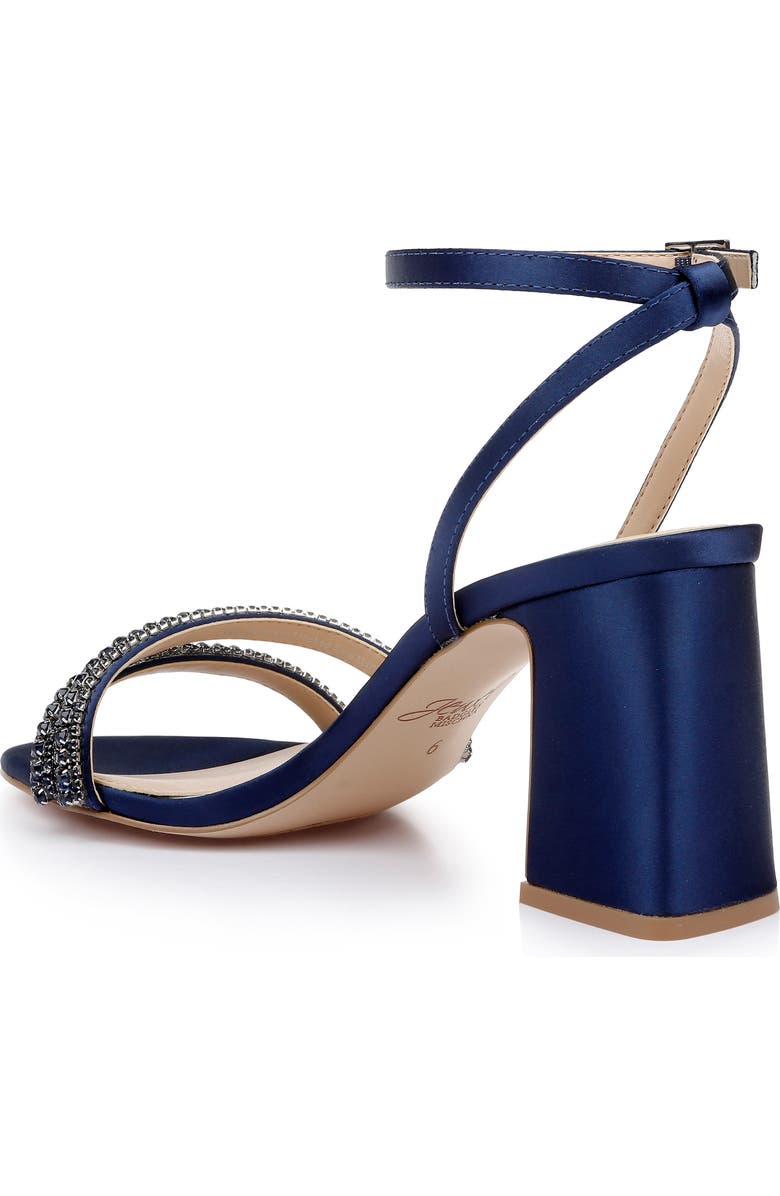 Jewel Badgley Mischka Rosa Ankle Strap Sandal, Alternate, color, Navy Satin