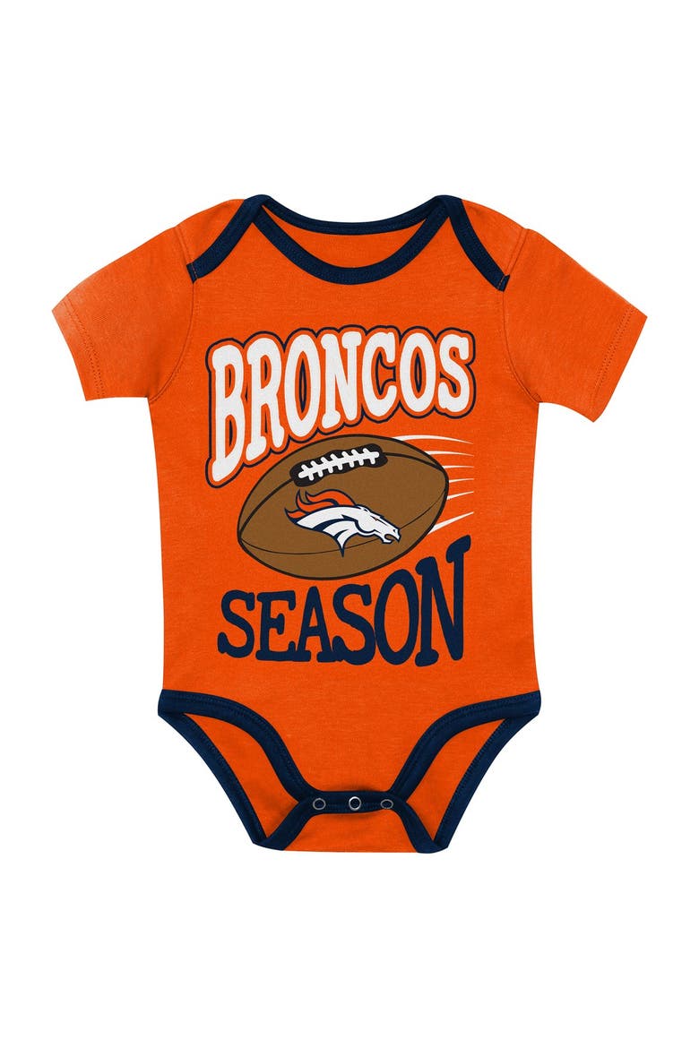 Infant Outerstuff  Denver Broncos First Round Pick 3-Piece Creeper Set, Alternate, color, Brilliant Orange