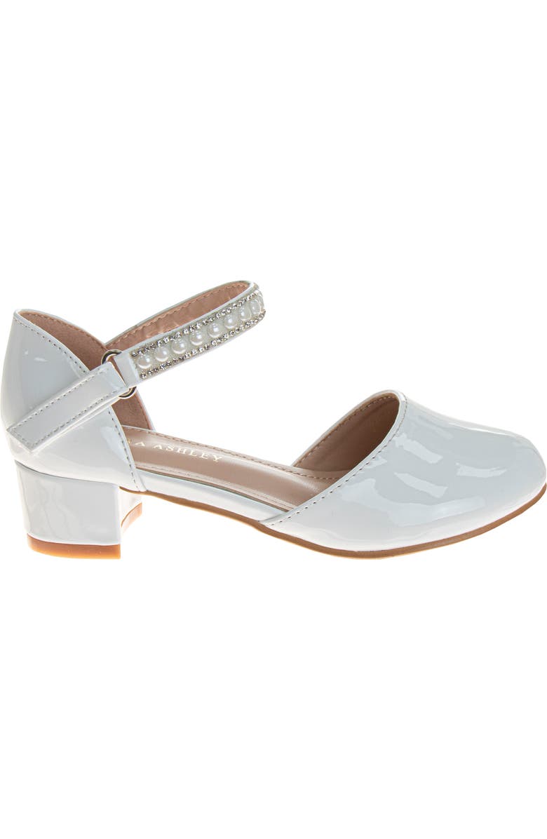 Laura Ashley Rhinestones Low Heeled Dress Shoes, Alternate, color, White Patent