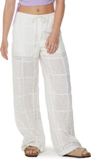 Roxy Precious Patchwork Eyelet Wide Leg Pants