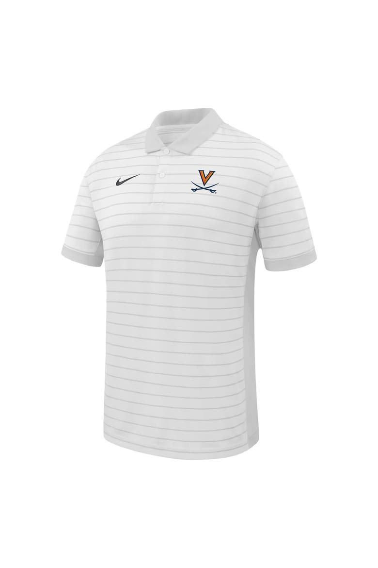 Men's Nike White Virginia Cavaliers 2025 Early Season Coaches Sideline Victory Stripe Performance Polo, Alternate, color, White