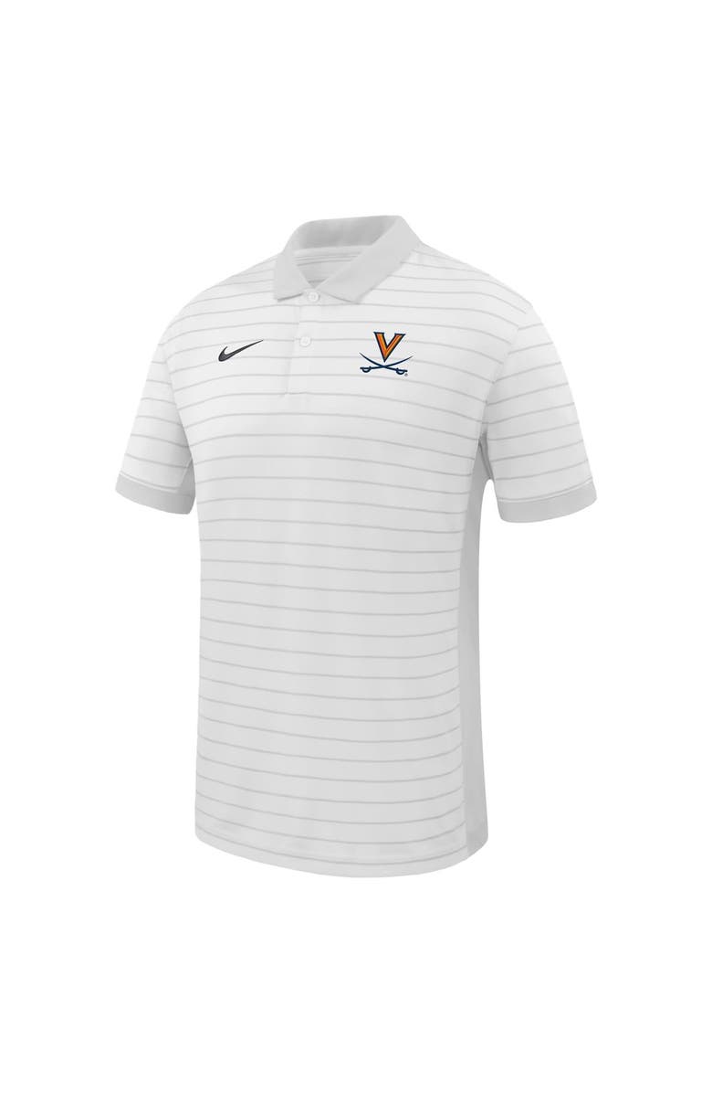 Nike Men's Nike White Virginia Cavaliers 2025 Early Season Coaches Sideline Victory Stripe Performance Polo, Alternate, color, White