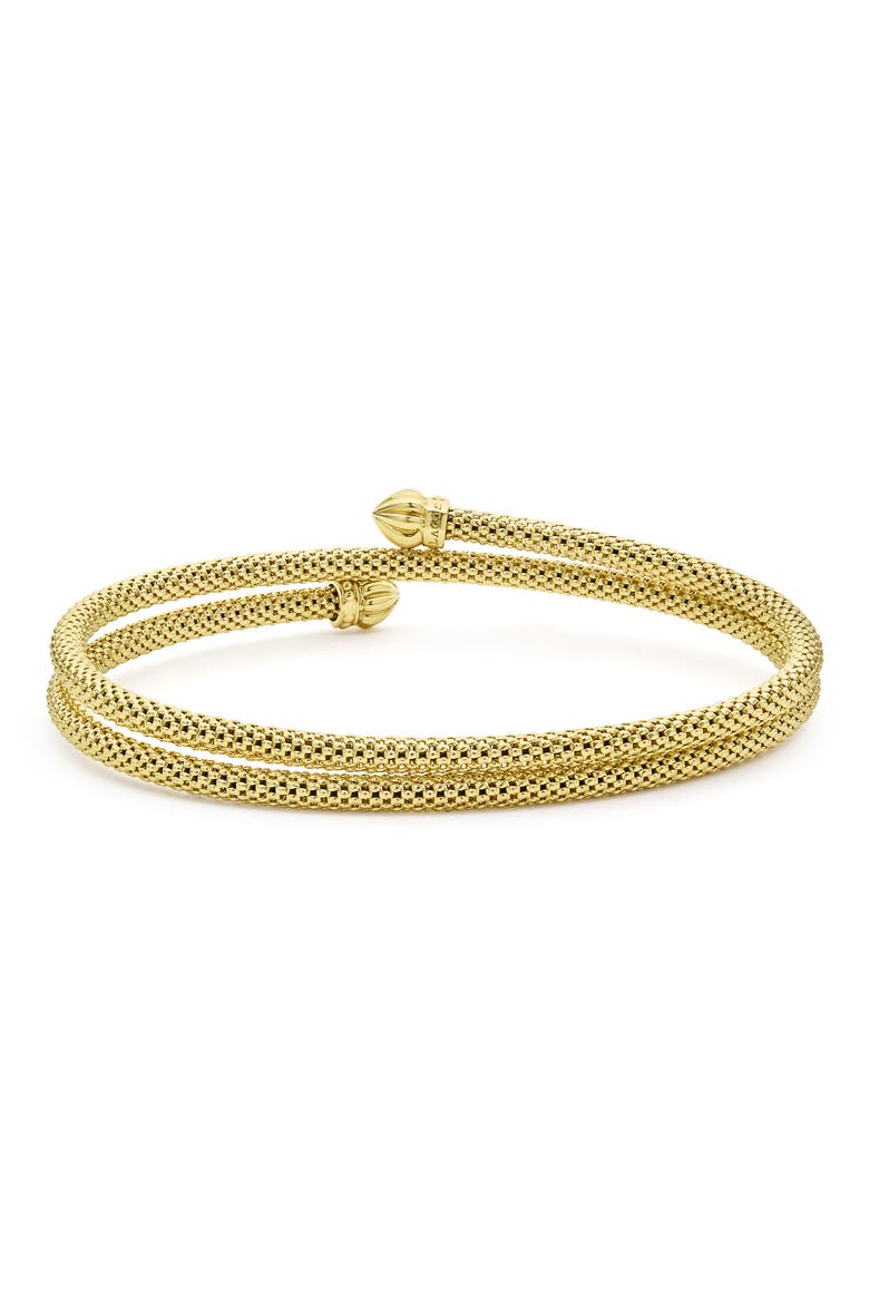 Signature Caviar Coil Bracelet, Alternate, color, GOLD