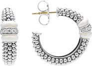 LAGOS White Caviar Diamond Hoop Earrings