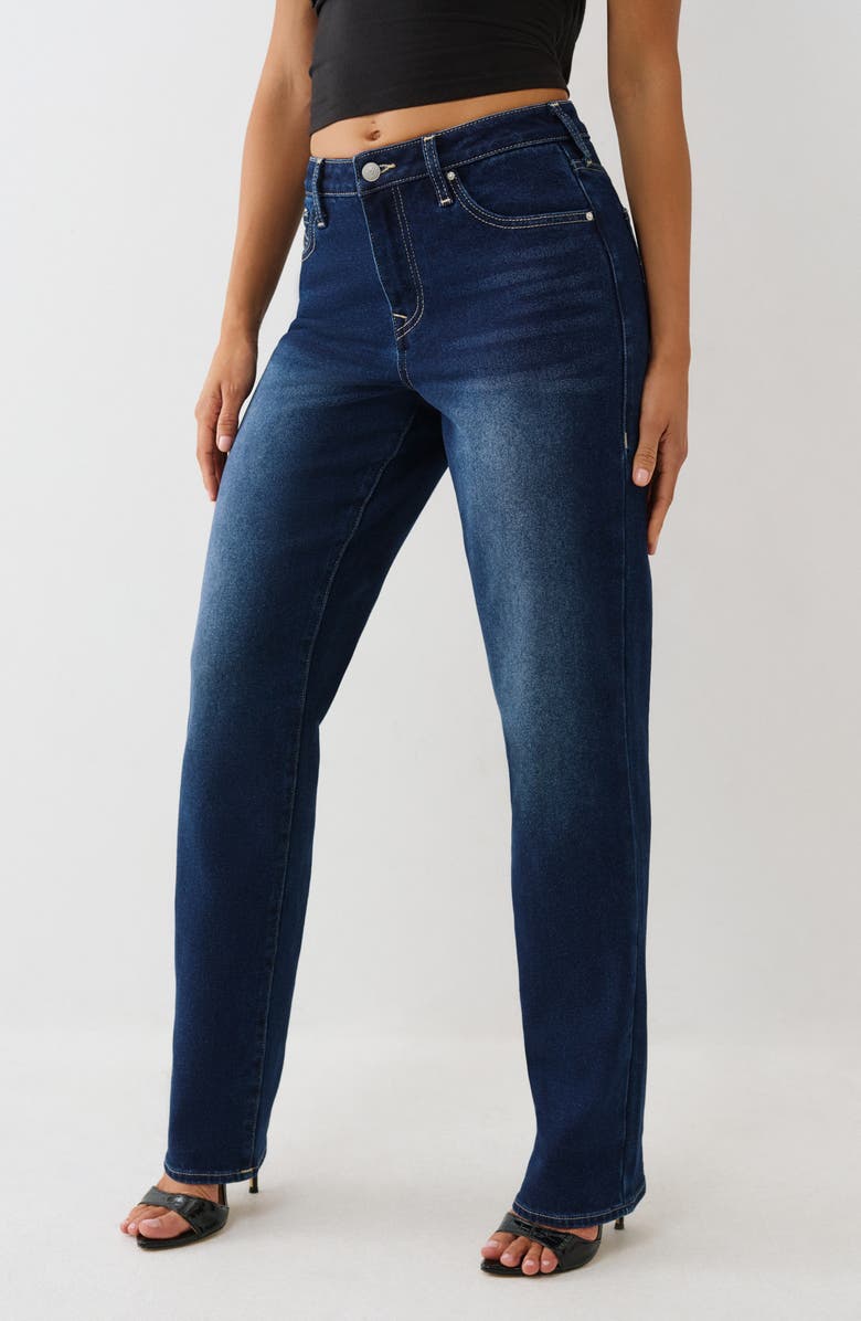 True Religion Sarah High Rise Straight Leg Jeans, Alternate, color, 