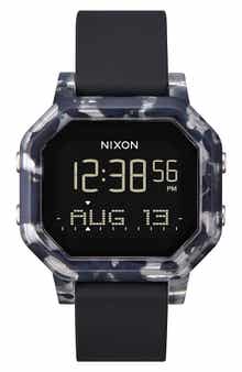Siren Digital Silicone Strap Watch, 38mm
