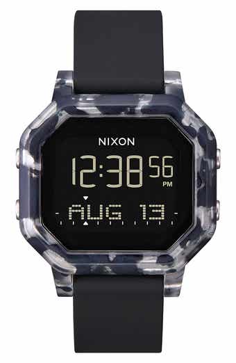 Siren Digital Silicone Strap Watch, 38mm