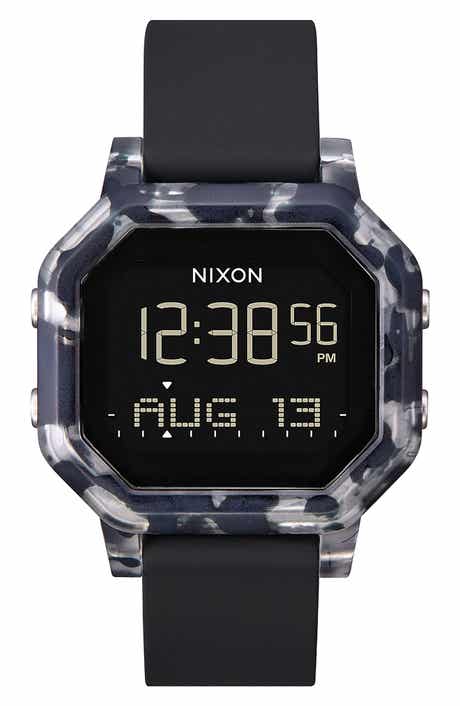 Siren Digital Silicone Strap Watch, 38mm