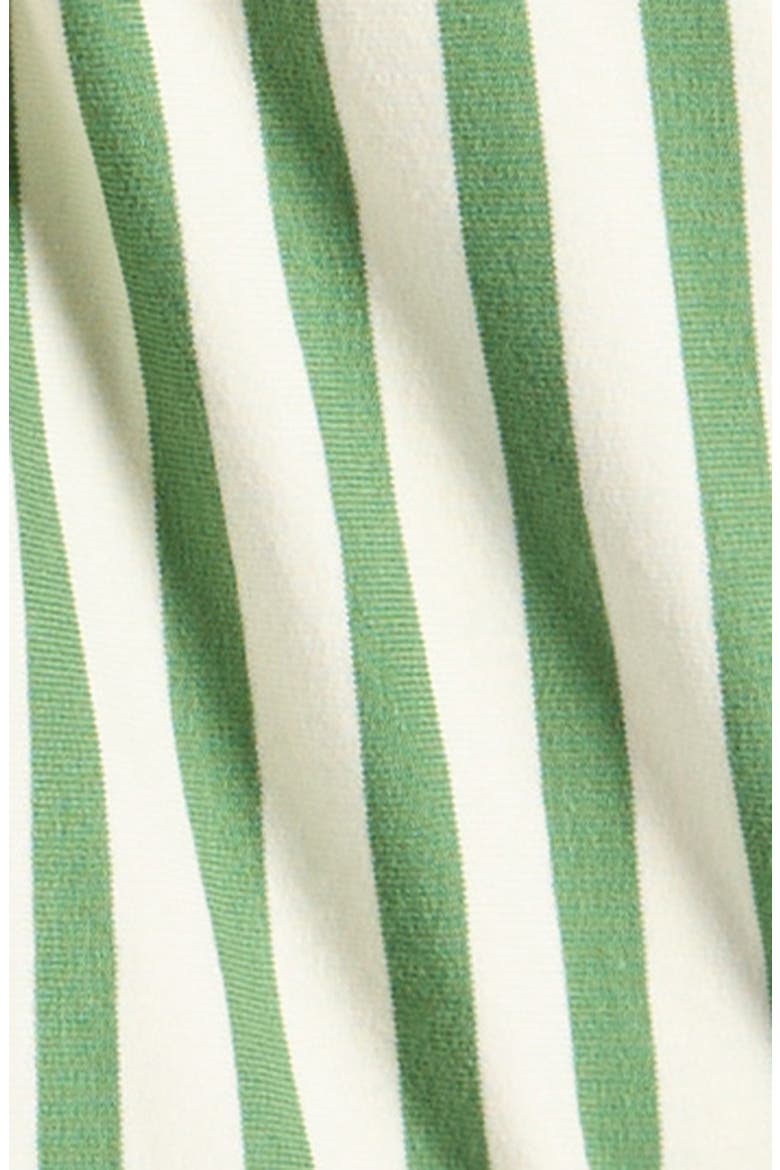 Kids' Stripe Knit Cotton Camp Shirt & Drawstring Shorts Set, Alternate, color, GREEN