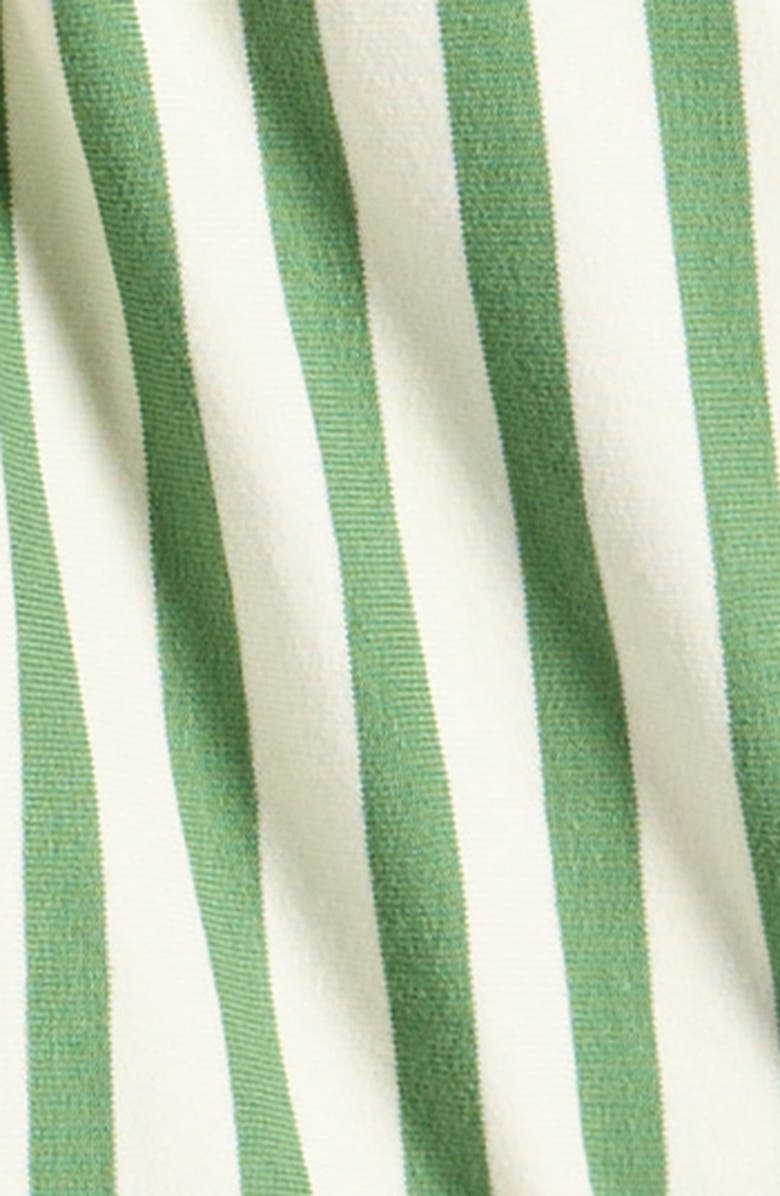 MUMZERS Kids' Stripe Knit Cotton Camp Shirt & Drawstring Shorts Set, Alternate, color, Green