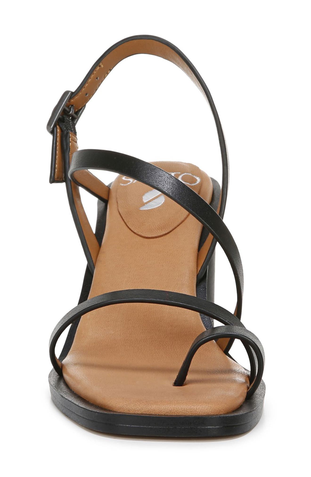 Rache Sandal, Alternate, color, BLACK LEATHER