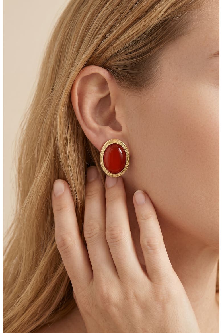 Babylon Earrings, Alternate, color, Red