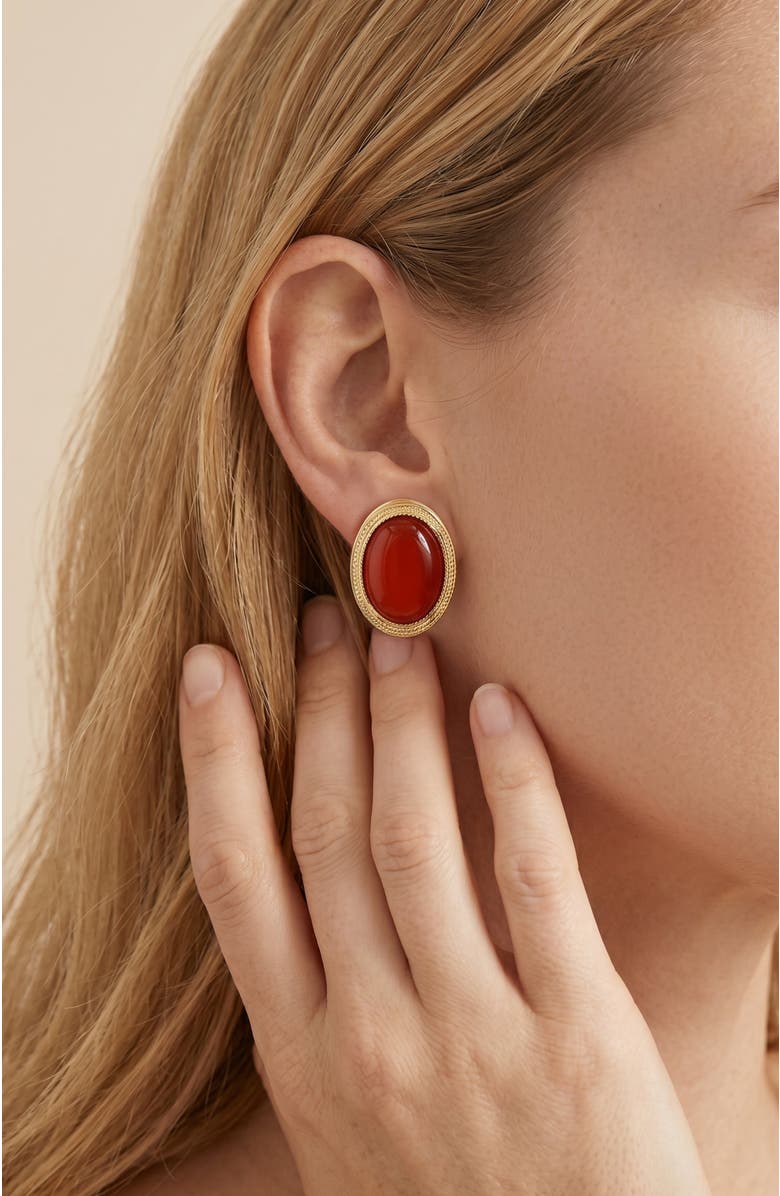 RETRO CHIC Babylon Earrings, Alternate, color, Red