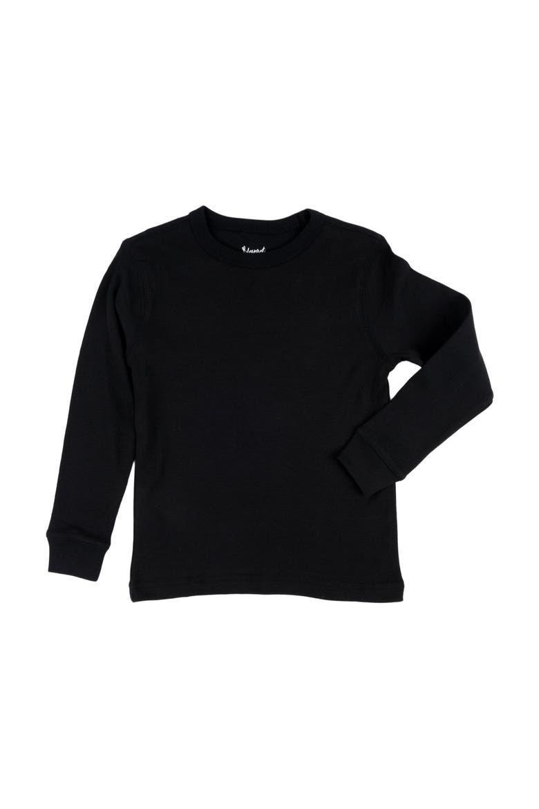 Kids Long Sleeve T-Shirt, 100% Cotton, Solid Colors, Alternate, color, BLACK