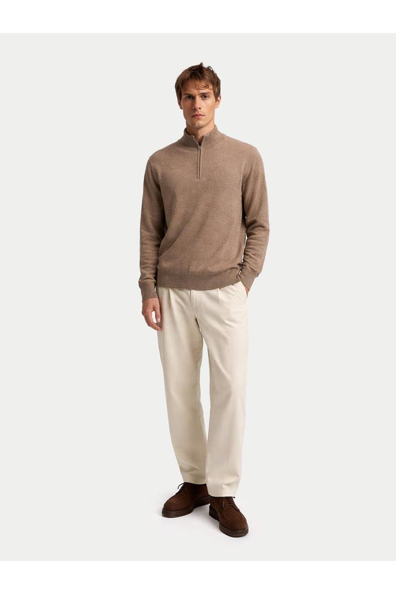 Timeless Half-Zip Cashmere Sweater, Alternate, color, taupe