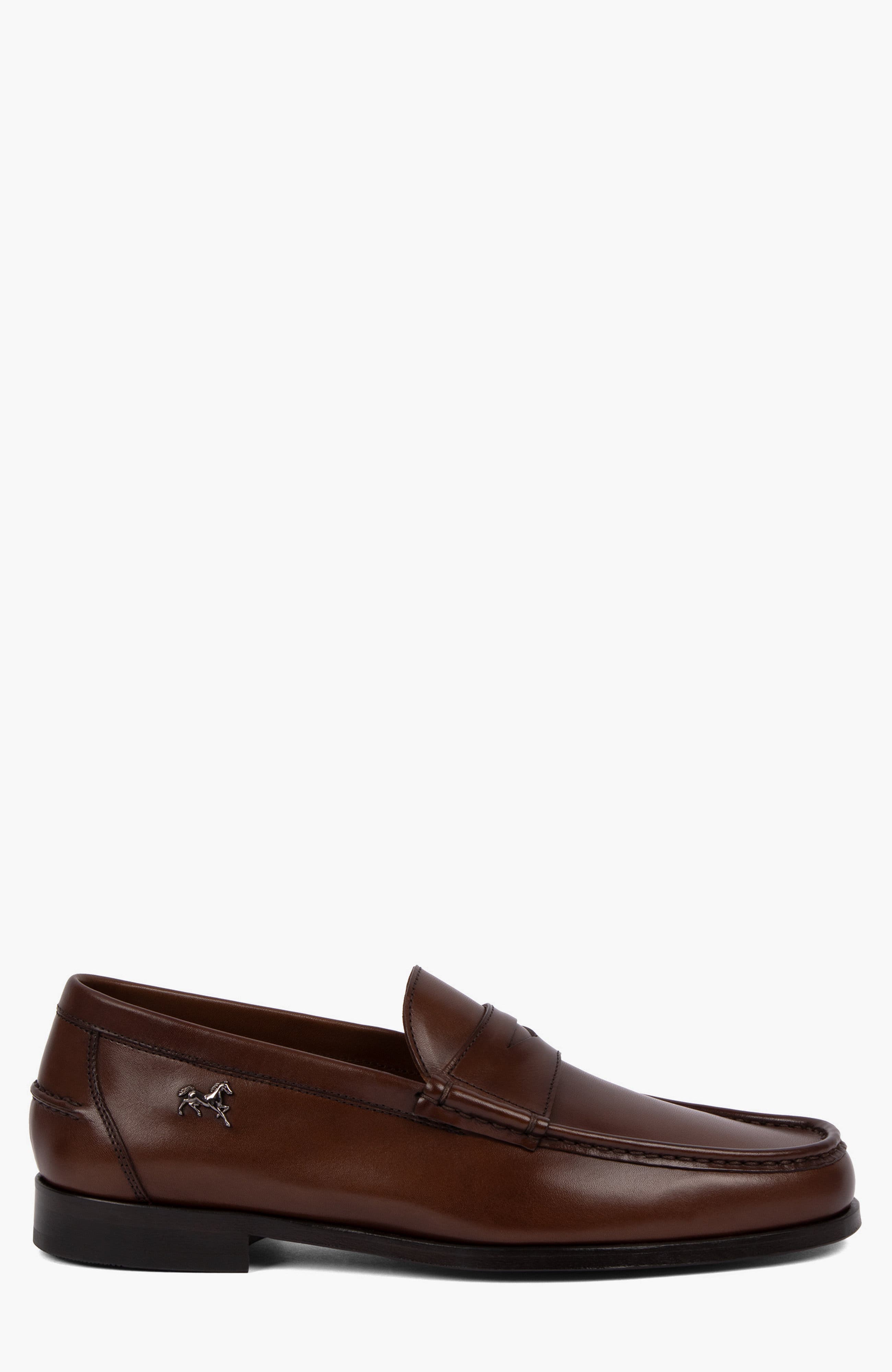 Di Cavallo Leather Penny Loafers, Main, color, Brown