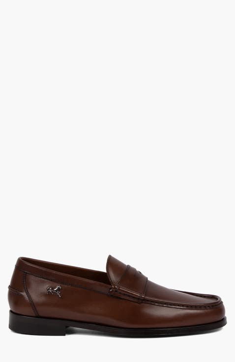 Di Cavallo Leather Penny Loafers