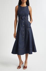 Cinq à Sept Cezanne Denim Midi Dress