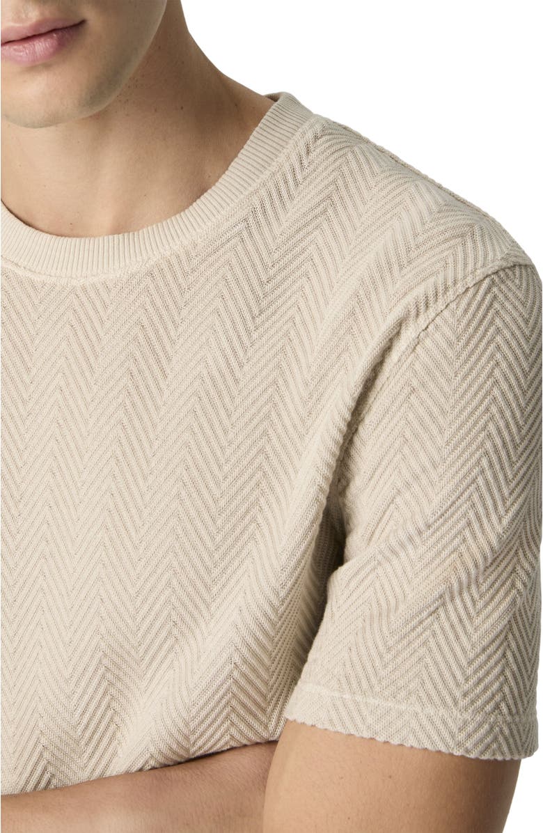 Missoni Crew-neck Cotton And Viscose T-shirt With Tone-on-tone Zigzag Motif, Alternate, color, Beige& White