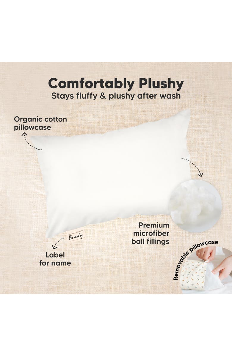 KeaBabies Mini Toddler Pillow With Pillowcase, Alternate, color, French Gray
