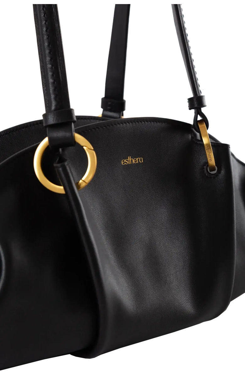 Esthera 0707 Leather Shoulder Bag, Alternate, color, Black