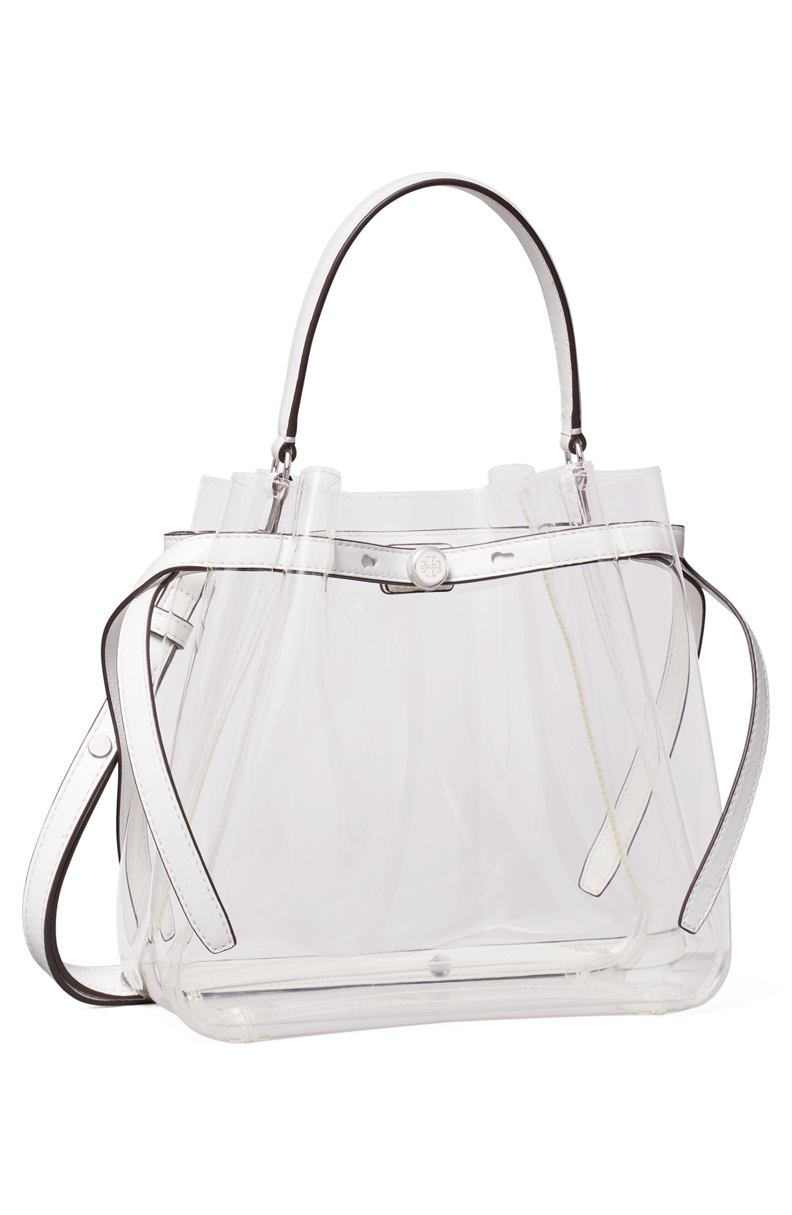 Tory Burch Romy Clear Bucket Bag, Alternate, color, Clear Water