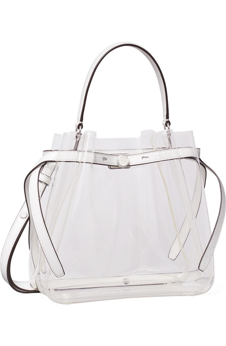Tory Burch Romy Clear Bucket Bag, Alternate, color, Clear Water