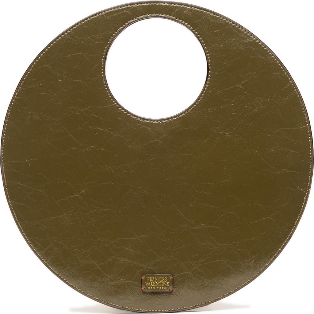 Frances Valentine Juno Round Crinkled Leather Crossbody Bag In Green