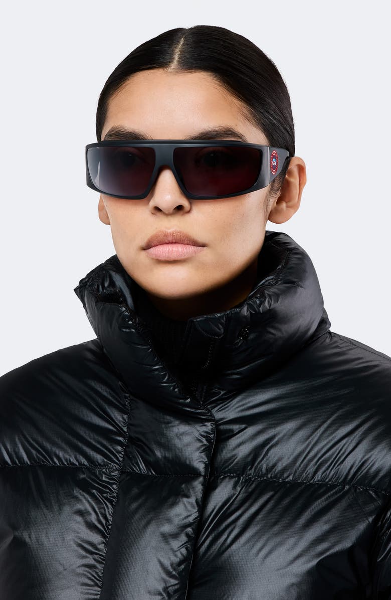 Canada Goose Hero 76mm Mask Sunglasses, Alternate, color, Matte Black