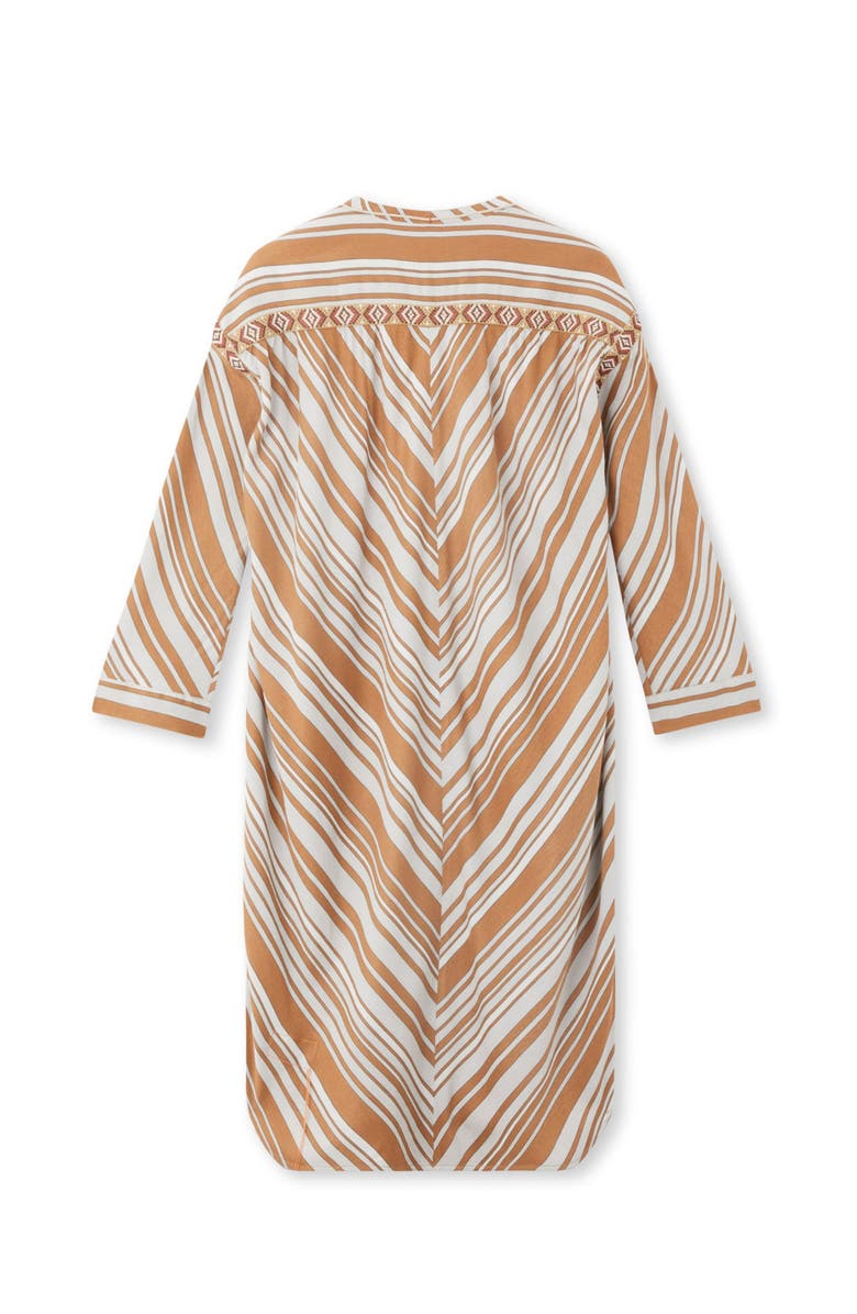 Fortela Afsar Geometric Stripe Midi Dress, Alternate, color, Camel