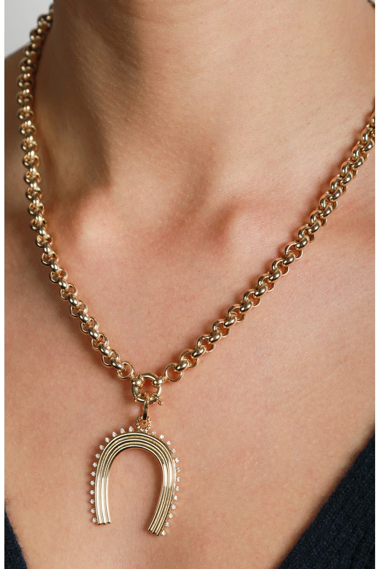 Chunky Rolo Chain Necklace, Alternate, color, 14K YELLOW GOLD