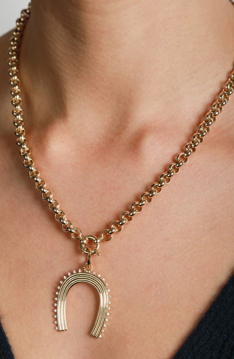 Adina Reyter Chunky Rolo Chain Necklace, Alternate, color, 14K Yellow Gold