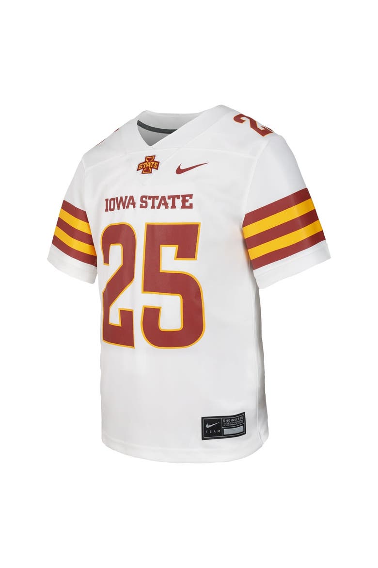 Youth Nike #25 White Iowa State Cyclones Untouchable Replica Game Jersey, Alternate, color, White