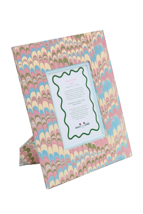 Hand-Marbled Large Wall Picture Frame - 5x7