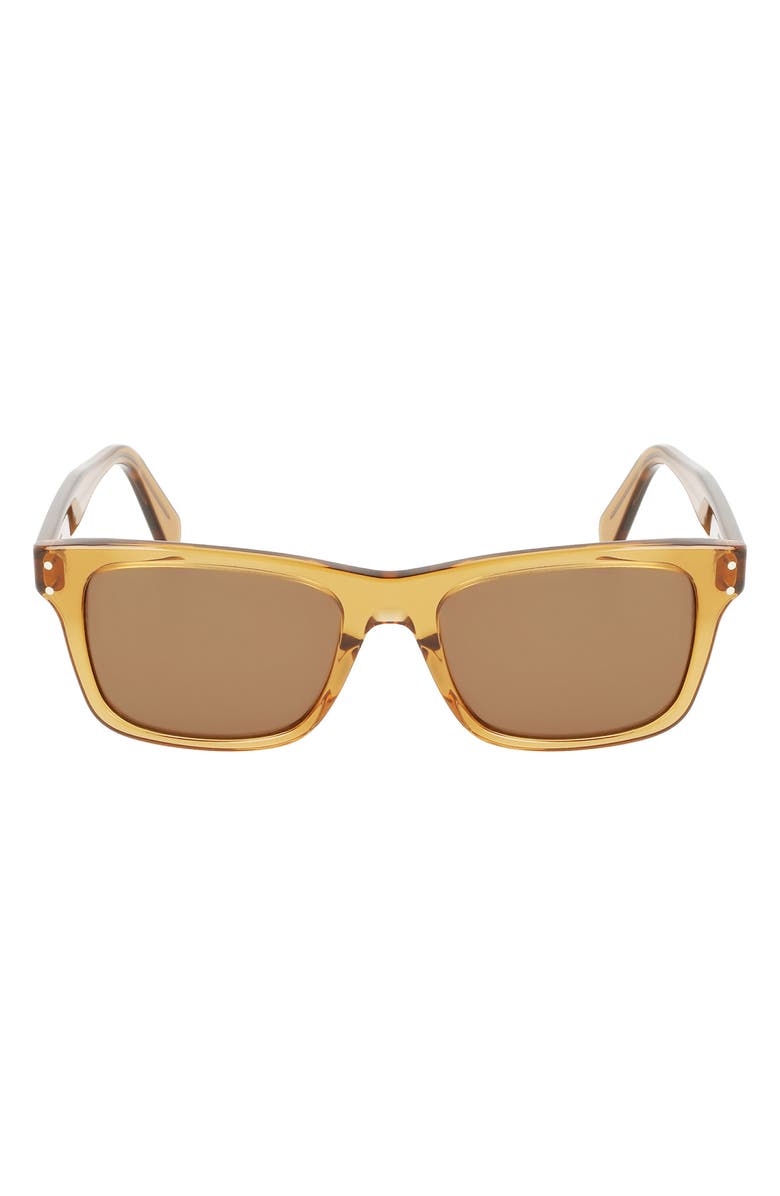 FERRAGAMO Gancini 54mm Rectangular Sunglasses, Main, color, Transparent Caramel