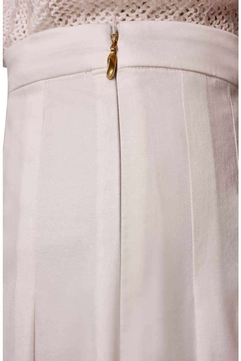 Pleated Midi Skirt, Alternate, color, CREAM
