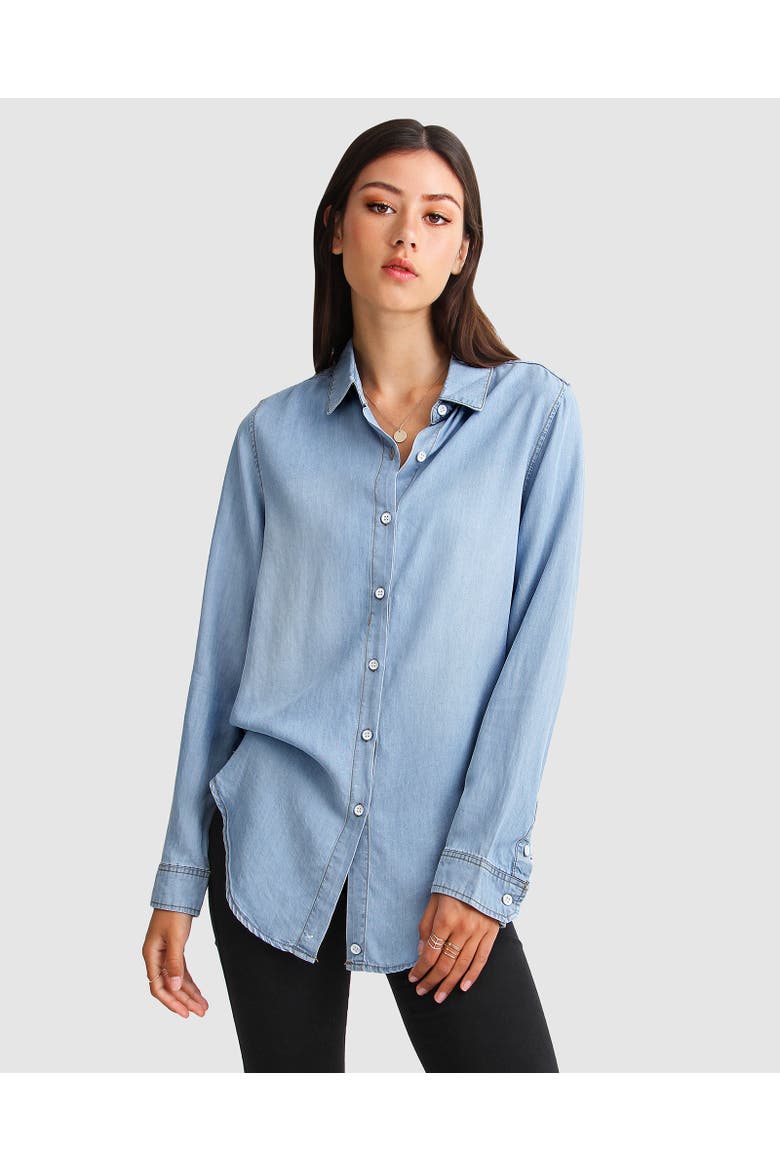 Keep Me Wild Denim Top, Alternate, color, Indigo