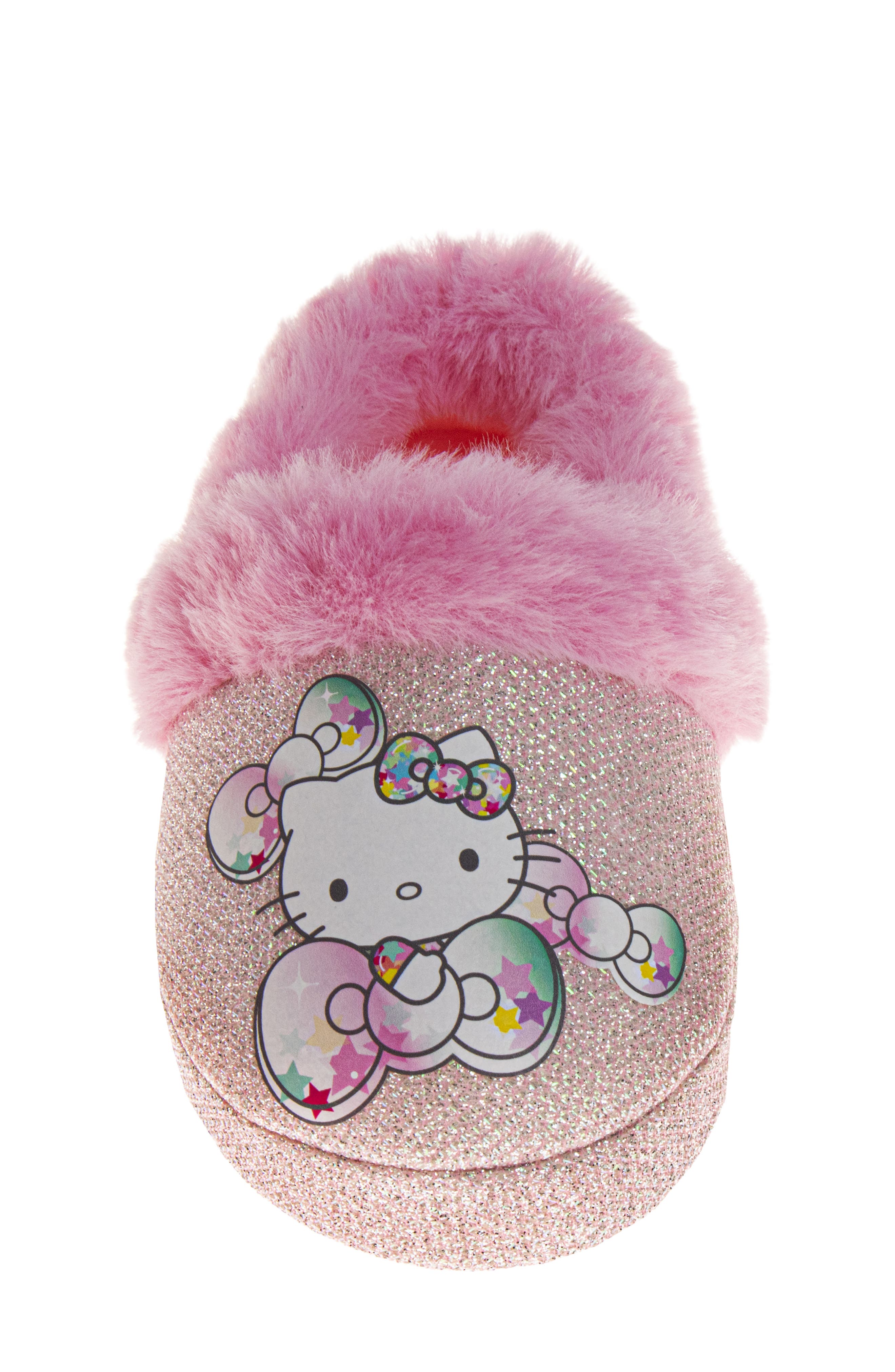 JOSMO Kids' Hello Kitty<sup>®</sup> Faux Fur Trim Slipper, Alternate, color, Pink