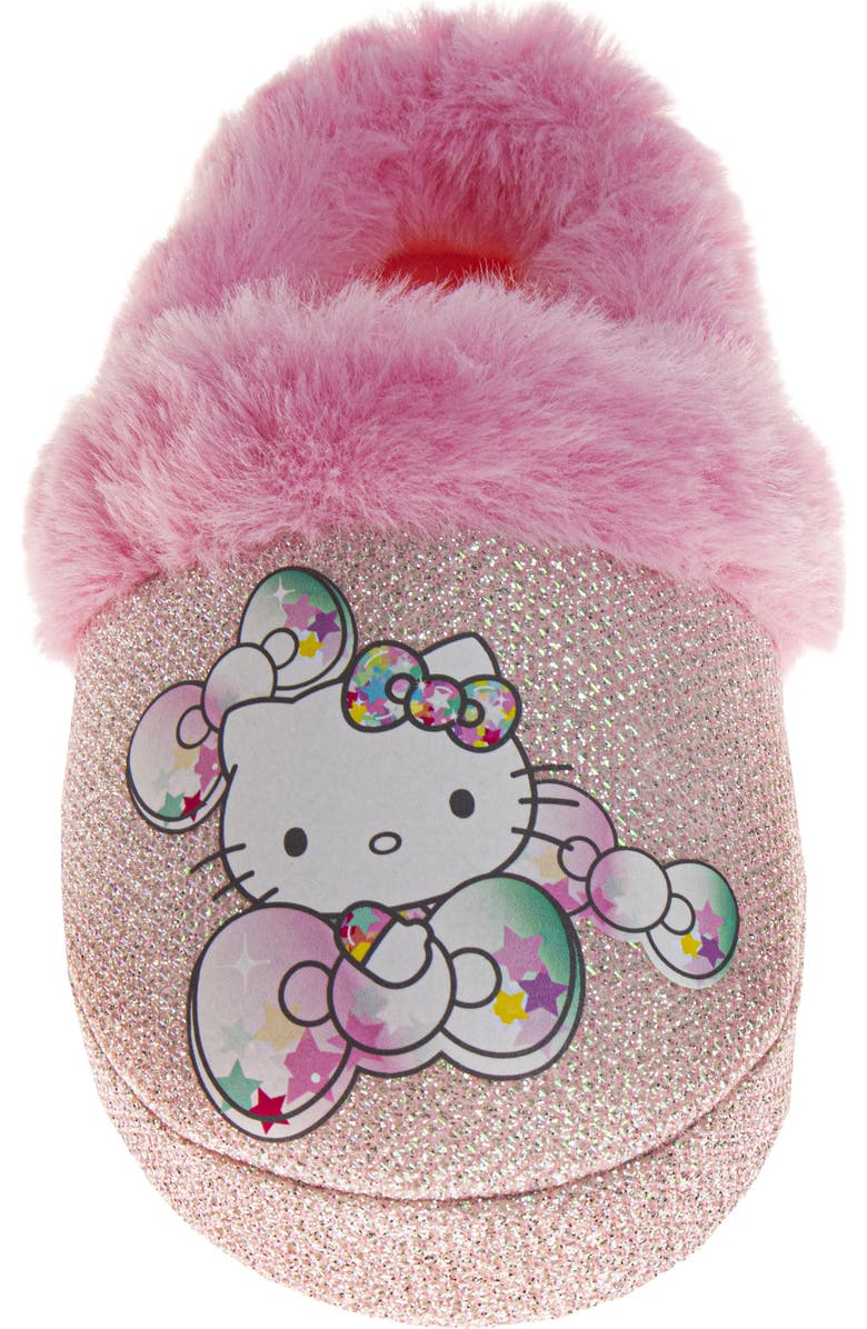 JOSMO Kids' Hello Kitty<sup>®</sup> Faux Fur Trim Slipper, Alternate, color, Pink